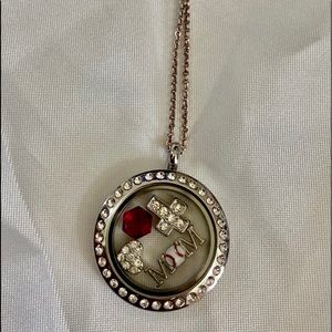 Origami Owl Locket & Four Charms Necklace